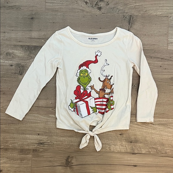 Old Navy Other - Old Navy Kids White Grinch Long Sleeve Tee